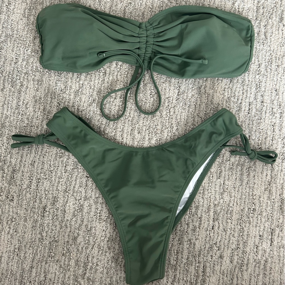 Olive green scrunch butt bikini